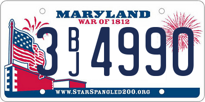 MD license plate 3BJ4990