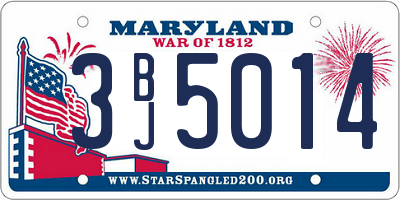 MD license plate 3BJ5014