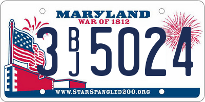MD license plate 3BJ5024