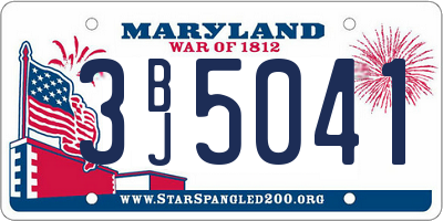 MD license plate 3BJ5041