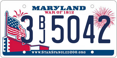 MD license plate 3BJ5042