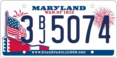 MD license plate 3BJ5074