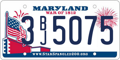 MD license plate 3BJ5075