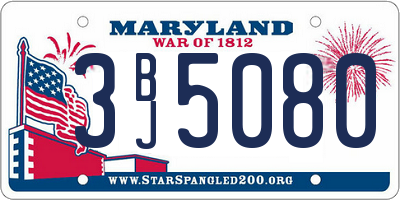 MD license plate 3BJ5080