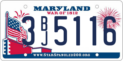 MD license plate 3BJ5116