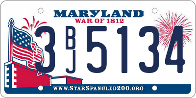 MD license plate 3BJ5134