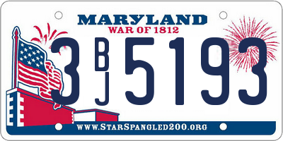 MD license plate 3BJ5193