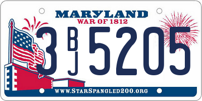 MD license plate 3BJ5205