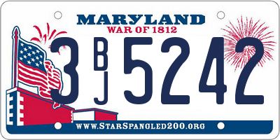 MD license plate 3BJ5242