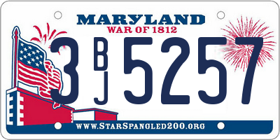 MD license plate 3BJ5257