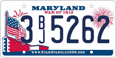 MD license plate 3BJ5262