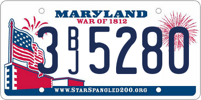 MD license plate 3BJ5280