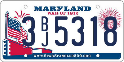 MD license plate 3BJ5318