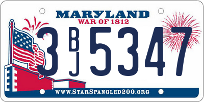 MD license plate 3BJ5347