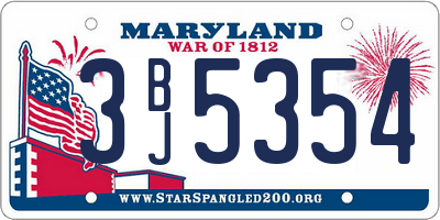 MD license plate 3BJ5354
