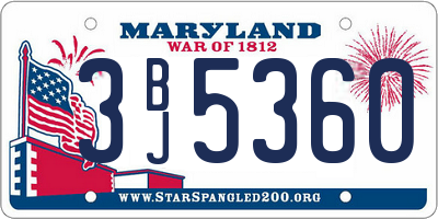 MD license plate 3BJ5360