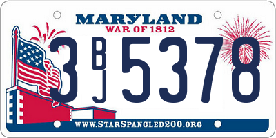 MD license plate 3BJ5378