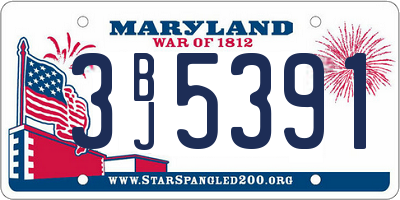 MD license plate 3BJ5391