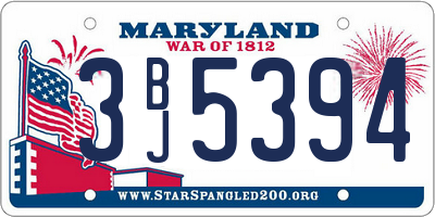 MD license plate 3BJ5394