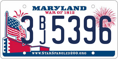 MD license plate 3BJ5396