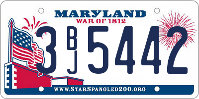 MD license plate 3BJ5442
