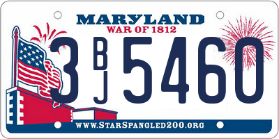 MD license plate 3BJ5460