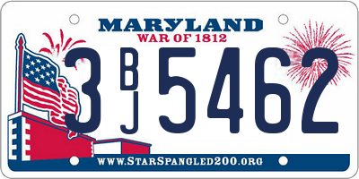 MD license plate 3BJ5462