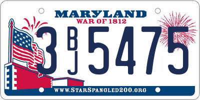 MD license plate 3BJ5475