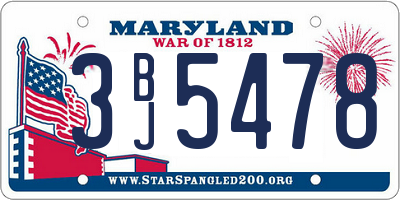 MD license plate 3BJ5478