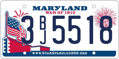 MD license plate 3BJ5518