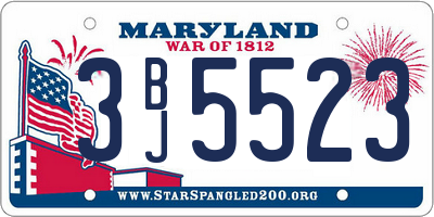 MD license plate 3BJ5523
