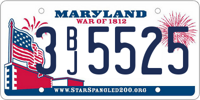 MD license plate 3BJ5525