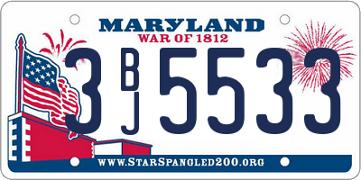 MD license plate 3BJ5533