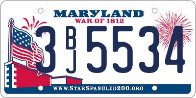MD license plate 3BJ5534