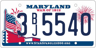 MD license plate 3BJ5540