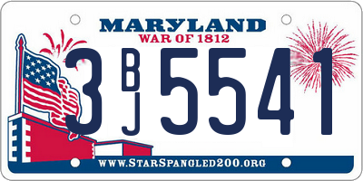 MD license plate 3BJ5541