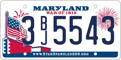 MD license plate 3BJ5543