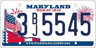 MD license plate 3BJ5545