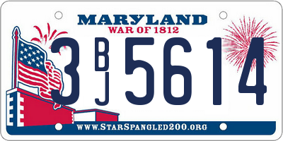MD license plate 3BJ5614