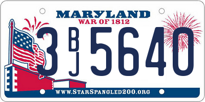 MD license plate 3BJ5640