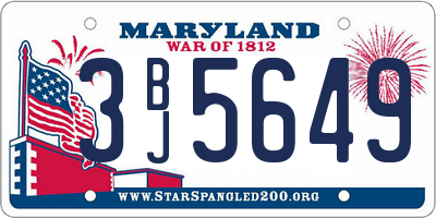 MD license plate 3BJ5649