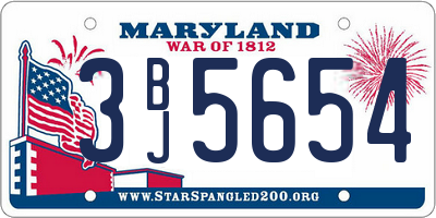 MD license plate 3BJ5654