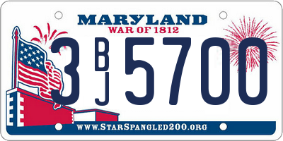 MD license plate 3BJ5700