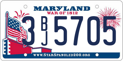 MD license plate 3BJ5705