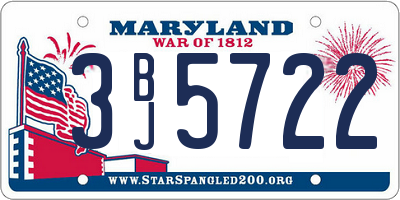 MD license plate 3BJ5722