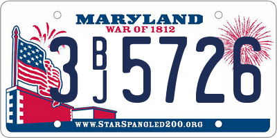 MD license plate 3BJ5726