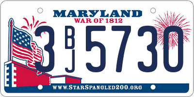 MD license plate 3BJ5730