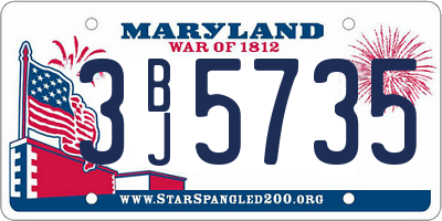 MD license plate 3BJ5735