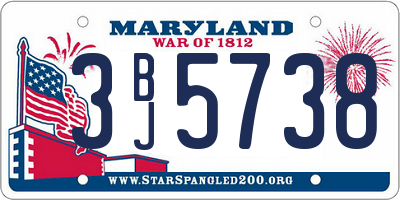 MD license plate 3BJ5738