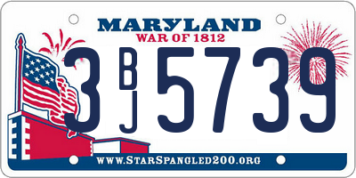 MD license plate 3BJ5739